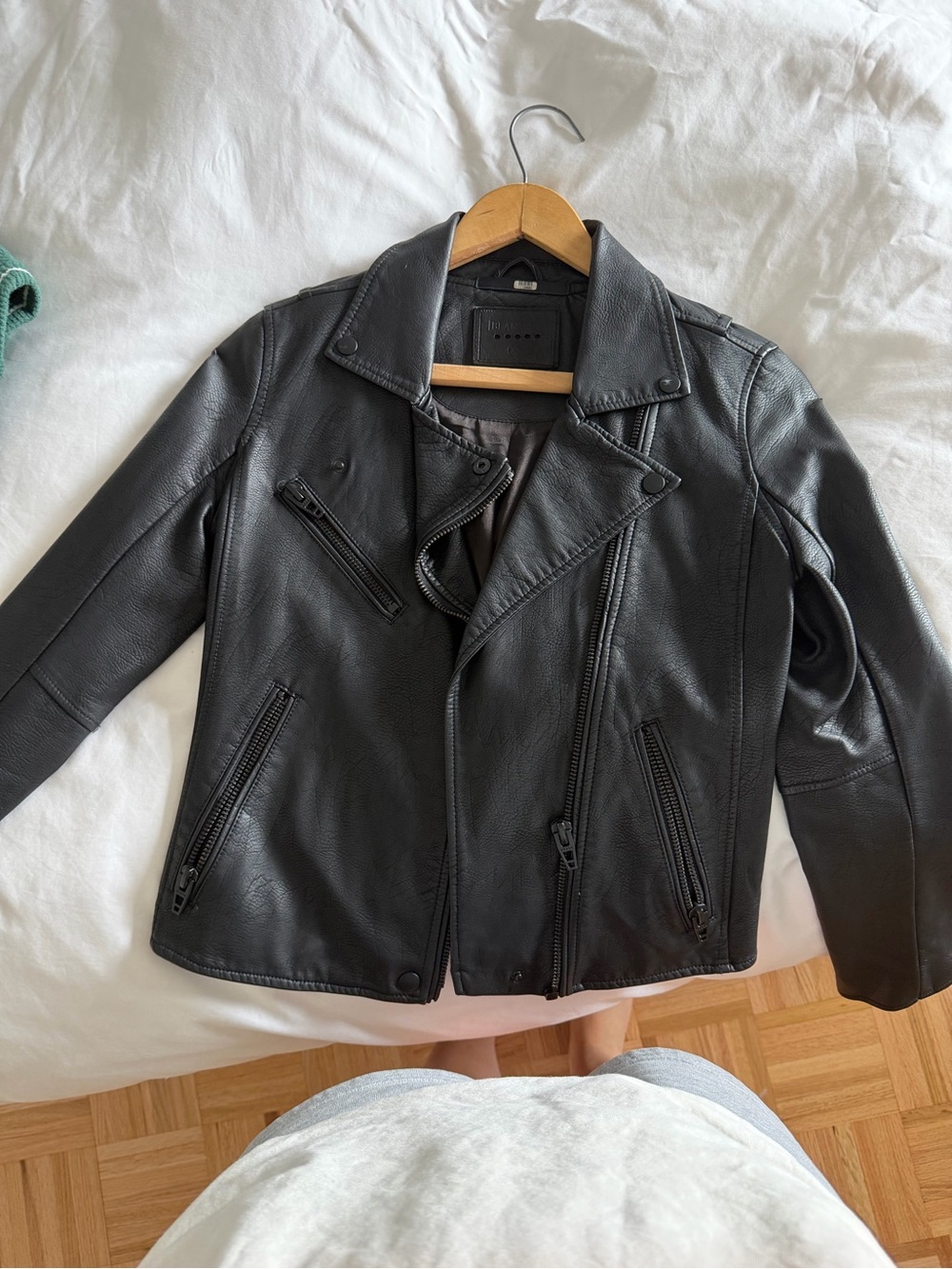 Blank NYC Women's Black Leather Moto Jacket